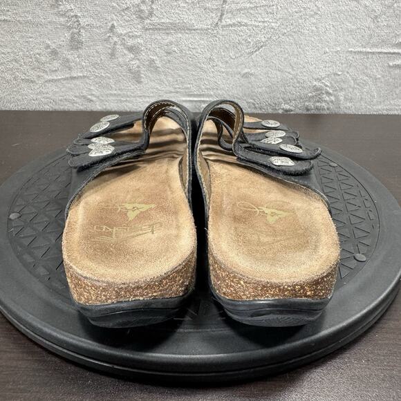 Dansko Women's Size 8 Janie Black Leather Slip-On Slide Comfort Casual Sandals - Picture 4 of 7